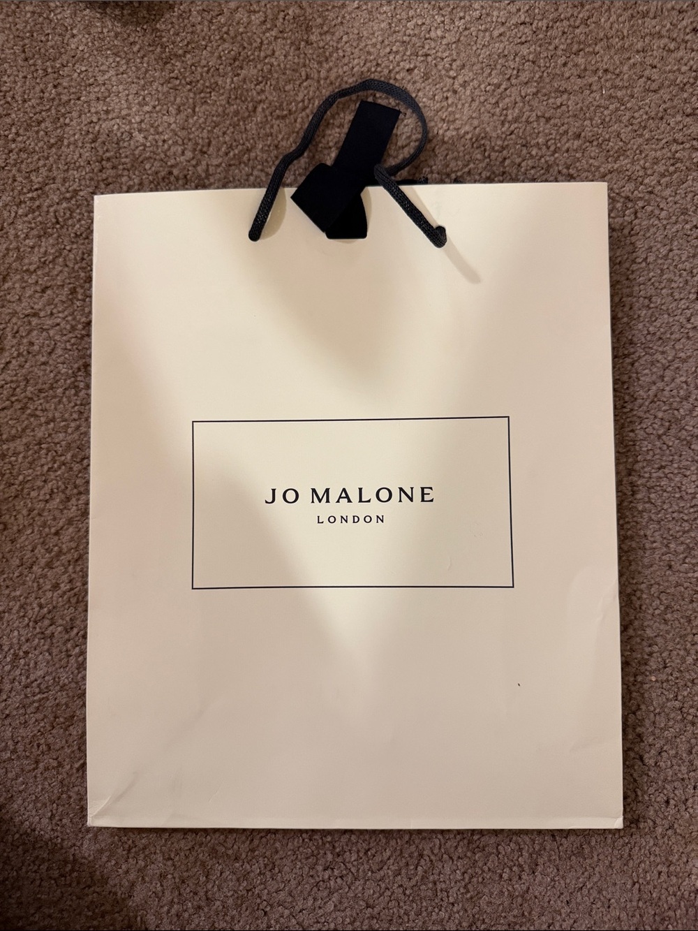 Jo Malone Cream Paper Tote with Black Ribbon Handles